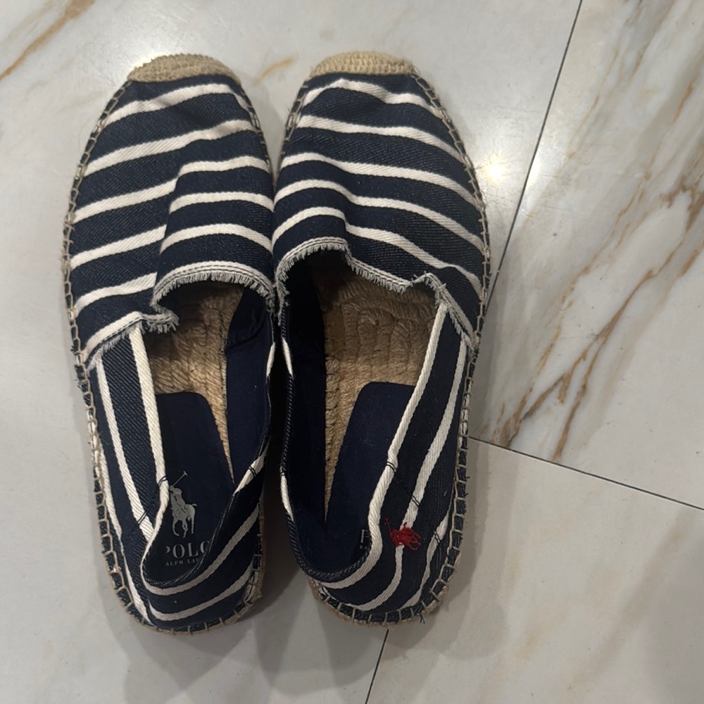 Polo Ralph Lauren Navy Striped Espadrilles